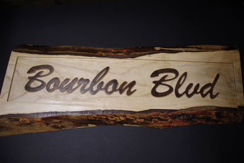 Rustic Maple Bourbon Blvd Sign by JeMar Creations