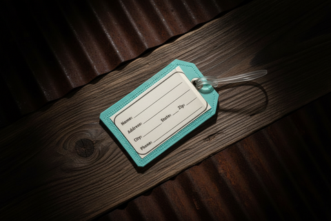 Aqua Luggage Tag by Stitching Critters