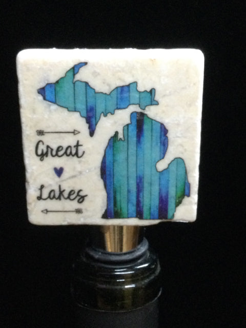 Great Lakes Tile Wine Stopper by Ravaged Barn