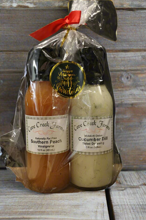 Cove Creek Farms Southern Peach Vinaigrette & Cucumber Dill Salad Dressing Gift