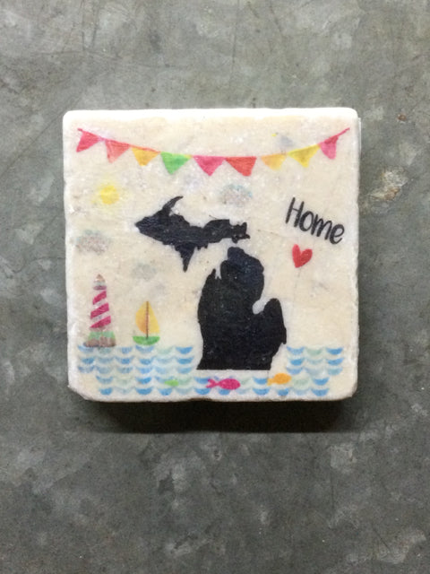 MI Home Heart Magnet Tile by Ravaged Barn