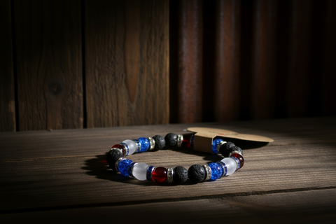 Red White Blue Patriotic Beaded Bracelet