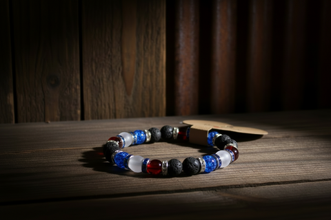 Red White Blue Patriotic Beaded Bracelet