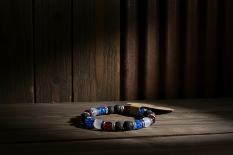 Red White Blue Patriotic Beaded Bracelet