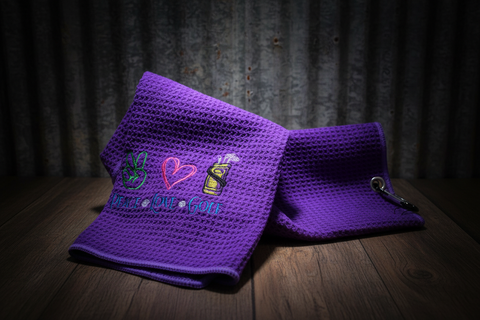 Peace Love Golf Microfiber Towel - Purple by Suki B's