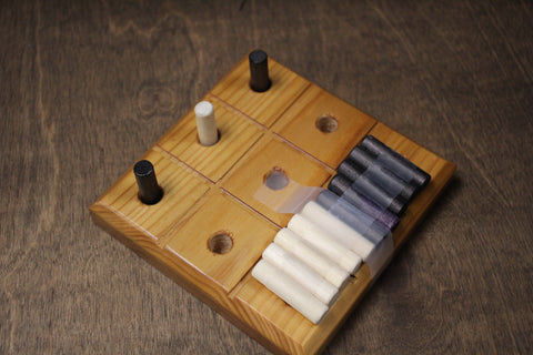 Coffee Table Wood Tic Tac Toe Game Set  by Blue Petal Gifts