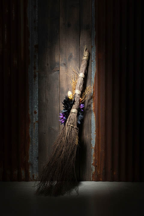 Candy Corn Witch Broom – Vanilla Scented