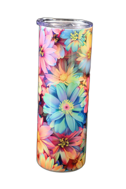 Multi Color Daisies 20 ounce travel cup