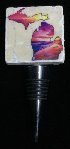 MI Beach Wine Stopper by Ravaged Barn