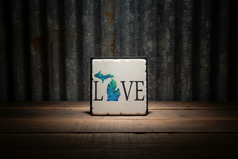 Love Michigan Stone Magnet by Ravaged Barn