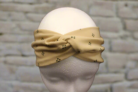 Tan Dot  Soft Stretch Twist Headband - Child