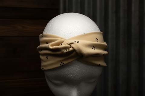 Tan Dot  Soft Stretch Twist Headband - Child