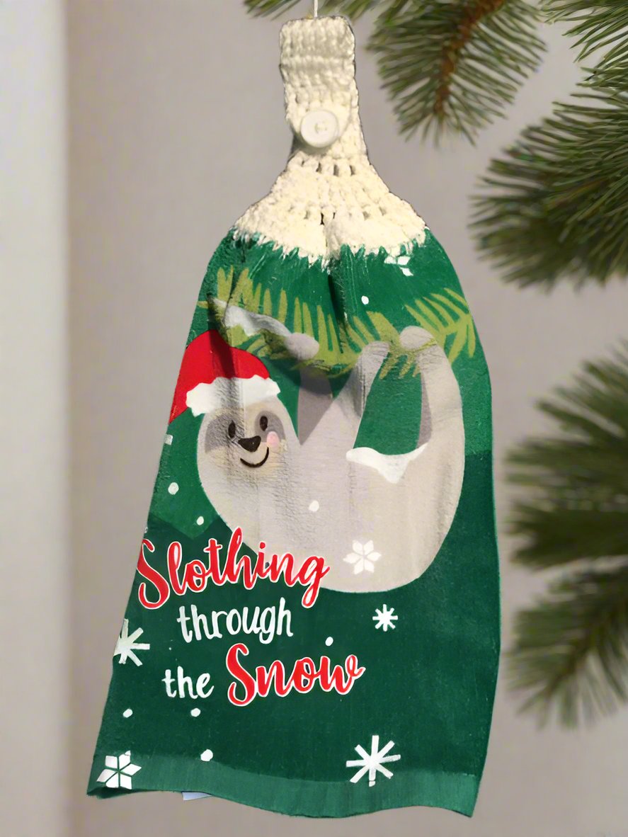 Sloth Christmas Towel by Gramma Jan