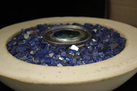 White Stone Fire Bowl by Concrete Flame MI