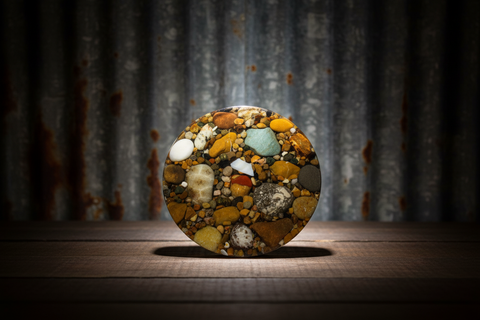 Mi Beach Rocks Natural Stone and Resin Cork Coaster