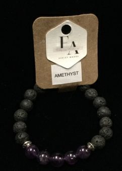 Amethyst Lava Bead Bracelet by Faithfully Anchored