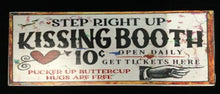 Load image into Gallery viewer, Kissing Booth Wood Sign 9.5&quot; x 3.5&quot;  by Ravaged Barn
