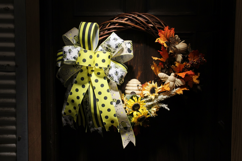 Red Brick Wreaths Bee Happy Fall Wreath