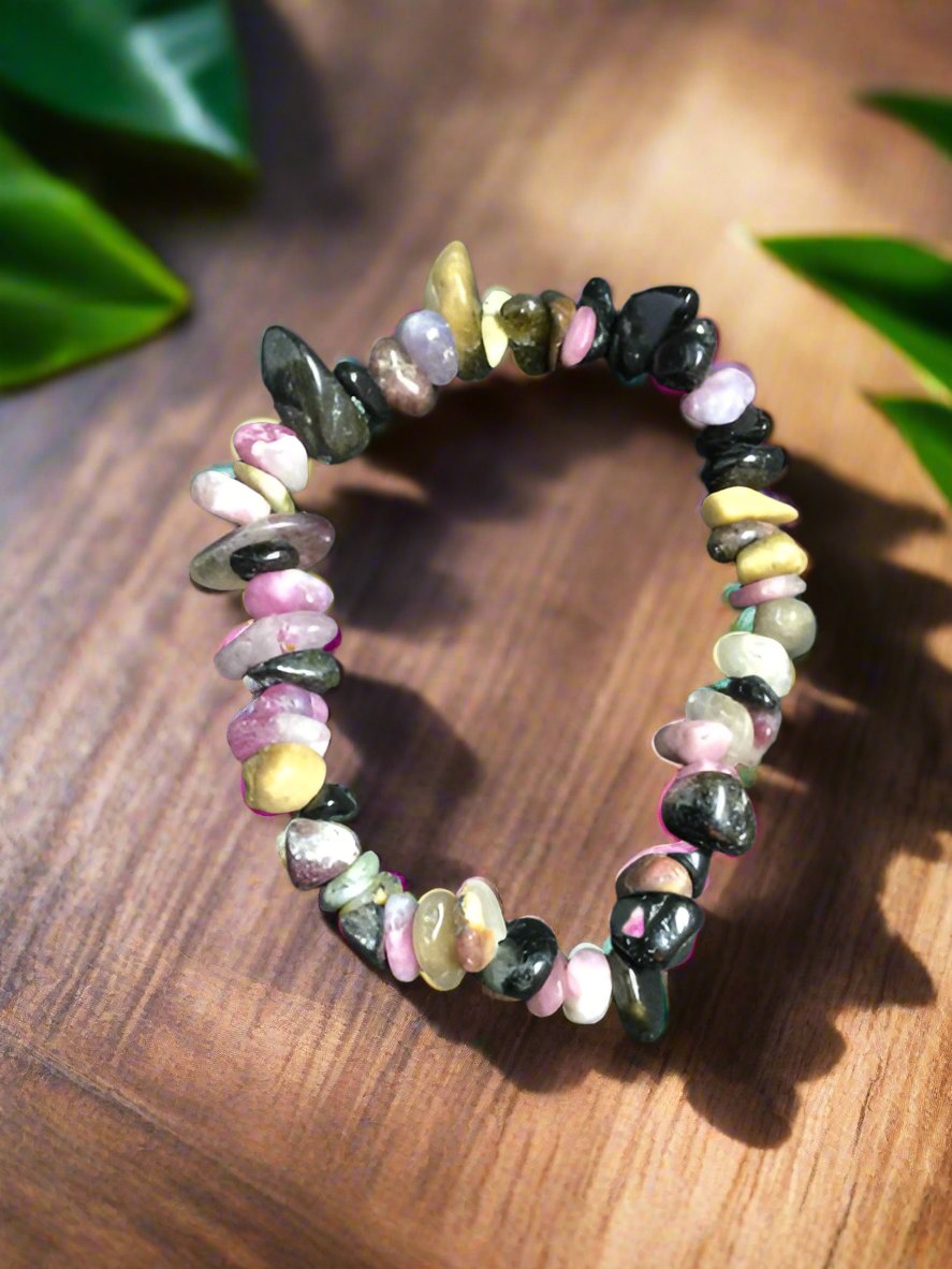 Tourmaline Chip Bracelet by Pirate Booty and Crystal Treasures