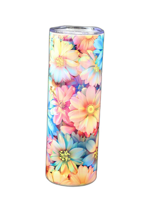 Multi Color Daisies 20 ounce travel cup