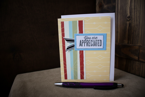 You Are Appreciated Handmade Card – Sunshine Stripes Edition