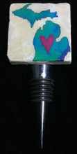 Load image into Gallery viewer, MI Heart Wine Stopper by Ravaged Barn
