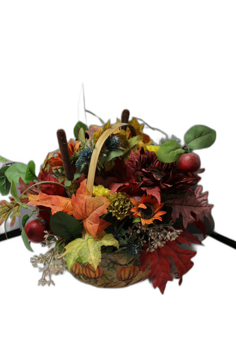 Fall Harvest Floral Basket Arrangement