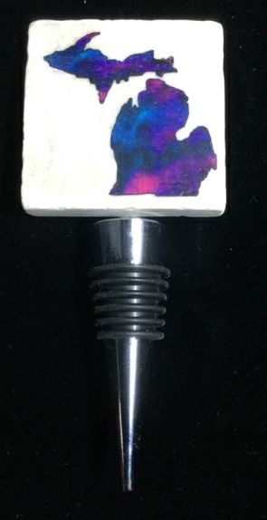 MI Northern Lights Wine Stopper by Ravaged Barn