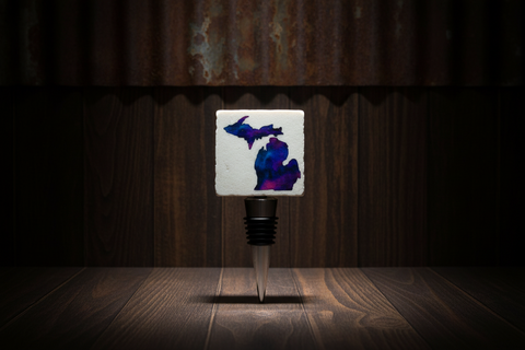 MI Northern Lights Wine Stopper by Ravaged Barn