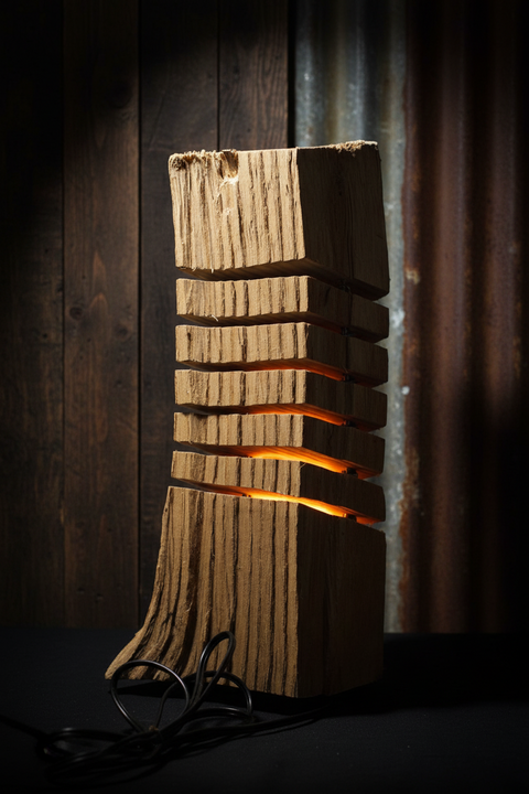 Unfinished Rustic Log Lamp Creations Decorative Pieces