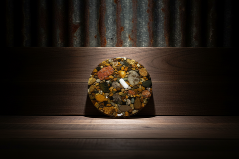 Mi Beach Rocks Natural Stone and Resin Cork Coaster