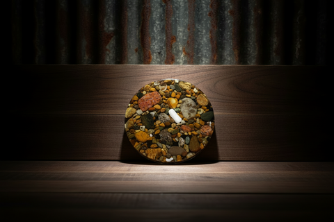 Mi Beach Rocks Natural Stone and Resin Cork Coaster