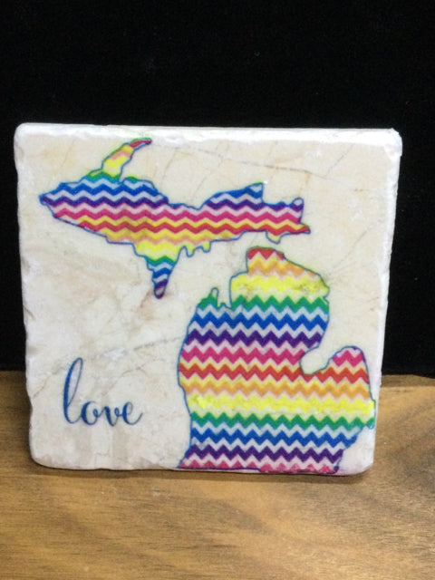 Rainbow Michigan Coaster by Ravaged Barn