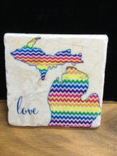 Load image into Gallery viewer, Rainbow Michigan Coaster by Ravaged Barn
