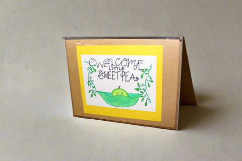 Welcome Little Sweet Pea Greeting Card