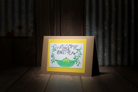 Welcome Little Sweet Pea Greeting Card