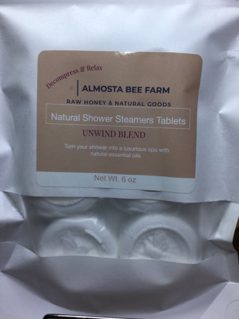 Natural Shower Steam Tablets UNWIND BLEND by Almosta Bee Farm