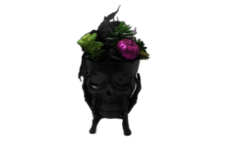 Gothic Skull Halloween Planter Décor