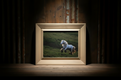 Genna Card Photography Framed White Horse Print