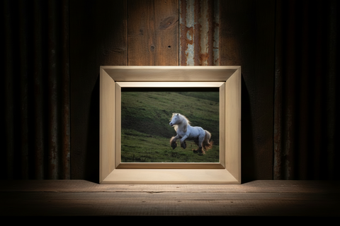 Genna Card Photography Framed White Horse Print