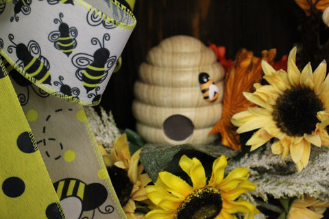 Red Brick Wreaths Bee Happy Fall Wreath