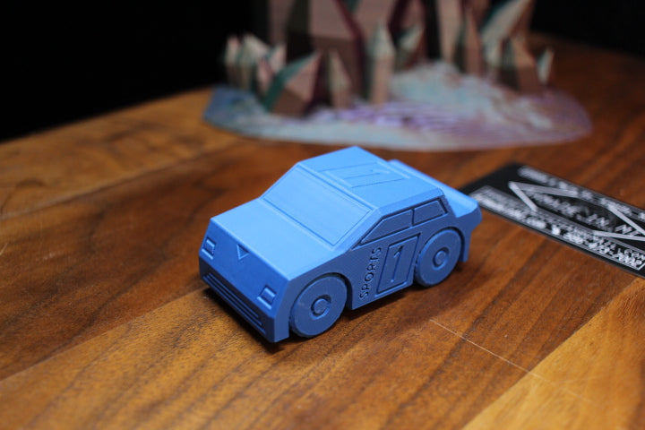 3-D Printed Blue Race Car by AMLinspirations Toys