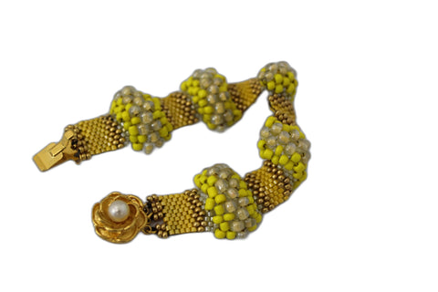 Yellow Burst Beaded  Outrageously Millie Bracelets & Bangles