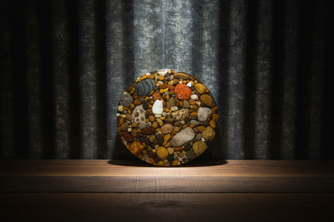 Mi Beach Rocks Natural Stone and Resin Cork Coaster
