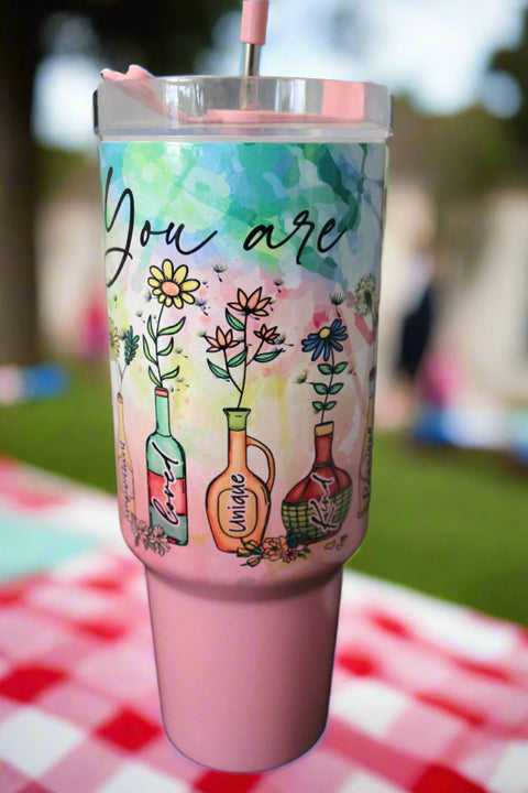 You Are Floral Positivity Tumbler by June Bugs