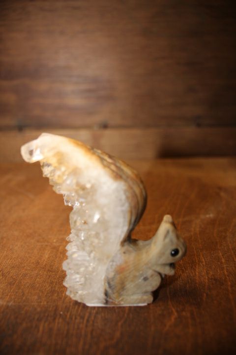 Hand Carved Squirrel by Pirate Booty and Crystal Treasures