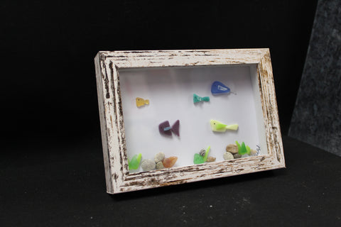 Rustic School of Fish Sea Glass Art by Art by Amy