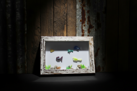 Rustic School of Fish Sea Glass Art by Art by Amy