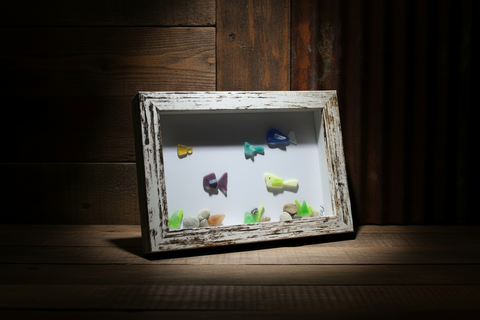 Rustic School of Fish Sea Glass Art by Art by Amy