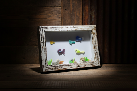 Rustic School of Fish Sea Glass Art by Art by Amy